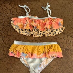 Matilda Jane Pink and Yellow Kids Swim Bikini